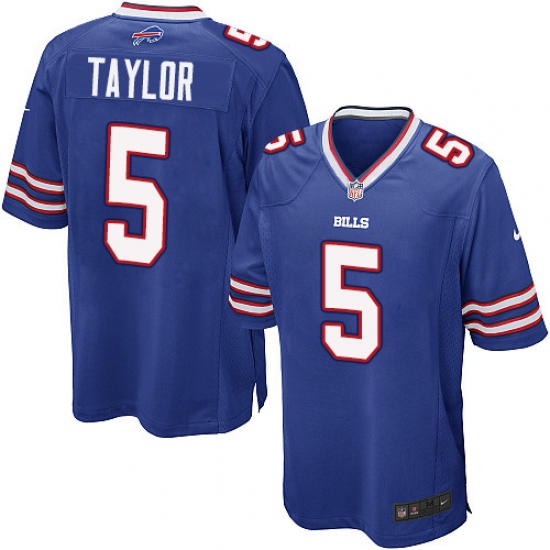 Men's Nike Buffalo Bills #5 Tyrod Taylor Game Royal Blue Team Color NFL Jersey - Ujersey