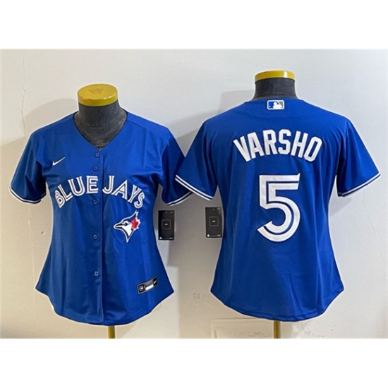 Women's Toronto Blue Jays #5 Daulton Varsho Royal Cool Base Stitched Baseball Jersey(Run Small)