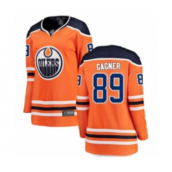 Women's Edmonton Oilers #89 Sam Gagner Authentic Orange Home Fanatics Branded Breakaway Hockey Jersey - Ujersey