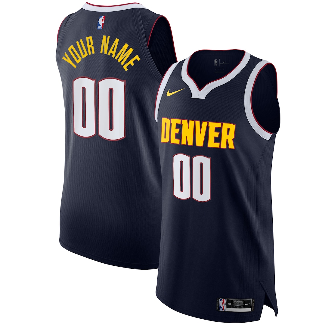Men's Denver Nuggets Nike Navy 2020/21 Authentic Custom Jersey - Icon Edition