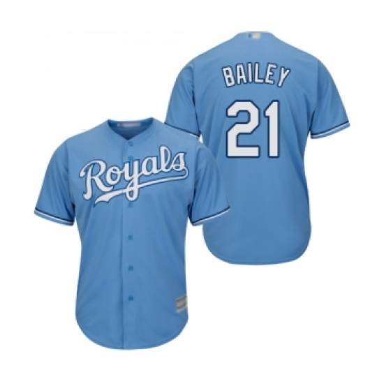 Youth Kansas City Royals #21 Homer Bailey Replica Light Blue Alternate 1 Cool Base Baseball Jersey - Ujersey