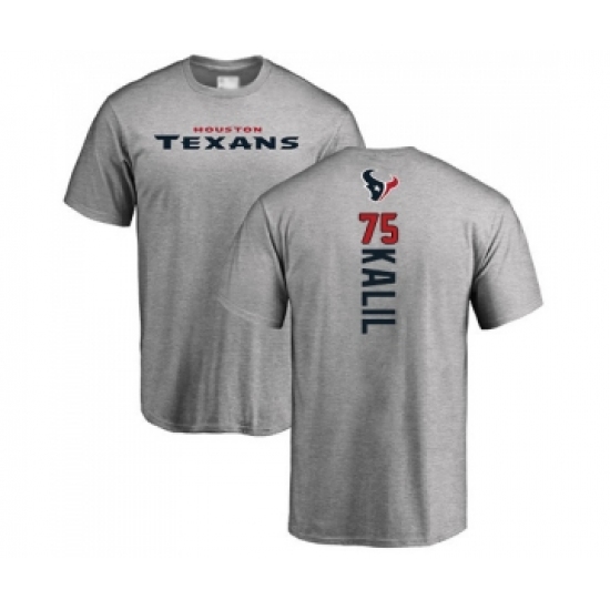 Football Houston Texans #75 Matt Kalil Ash Backer T-Shirt - Ujersey
