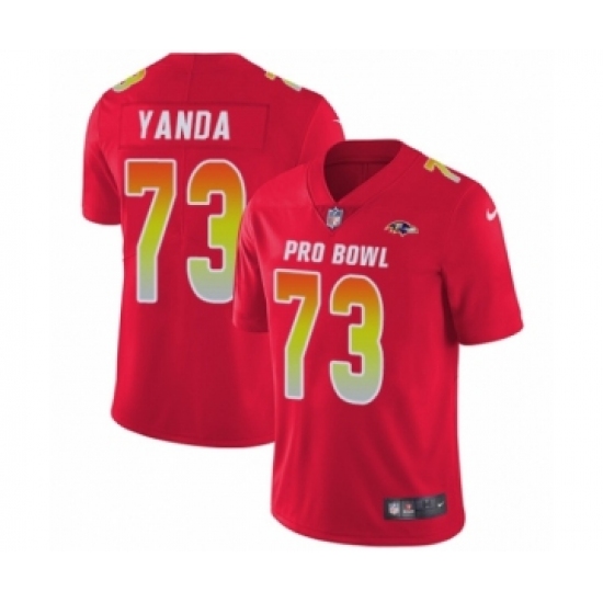 Youth Nike Baltimore Ravens #73 Marshal Yanda Limited Red AFC 2019 Pro Bowl NFL Jersey - Ujersey