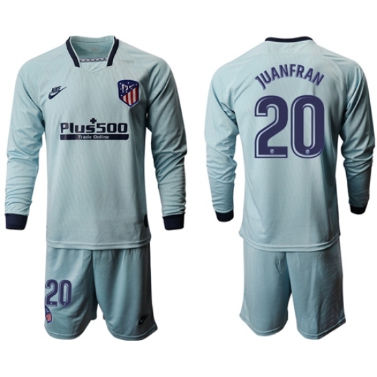 Atletico Madrid #20 Juanfran Third Long Sleeves Soccer Club Jersey