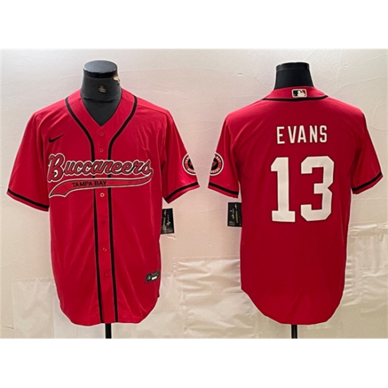 Men's Tampa Bay Buccaneers #13 Mike Evans Red Cool Base Baseball Stitched Jersey - Ujersey