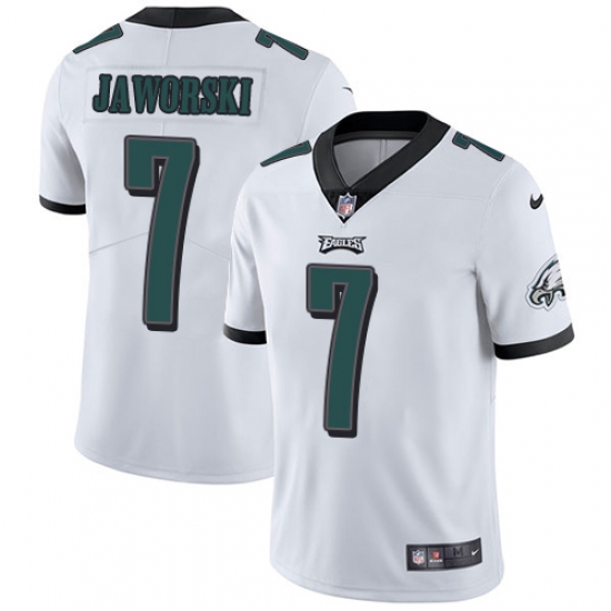 Men's Nike Philadelphia Eagles #7 Ron Jaworski White Vapor Untouchable Limited Player NFL Jersey - Ujersey