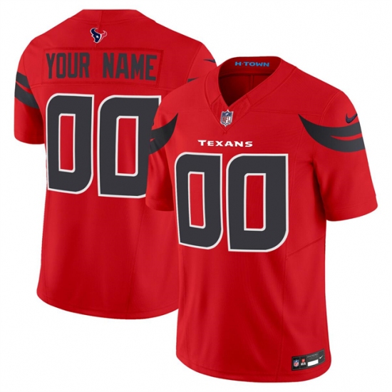 Men's Houston Texans Active Player Custom Red 2024 Alternate Vapor F.U.S.E. Limited Football Stitched Jersey - Ujersey