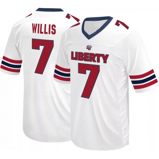 Men's Liberty Flames #7 Malik Willis White Stitched Football Jersey - Ujersey