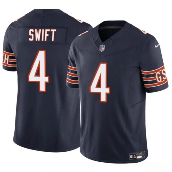 Men's Chicago Bears #4 D’Andre Swift Navy 2023 F.U.S.E. Vapor Football Stitched Jersey - Ujersey