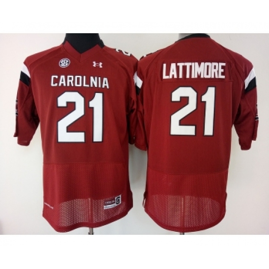 South Carolina Gamecocks 21 Marcus Lattimore Red College Football Jersey - Ujersey