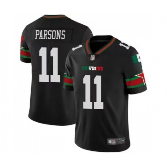 Men's Nike Dallas Cowboys #11 Micah Parsons Black Mexico Vapor Limited Stitched Football Jersey - Ujersey