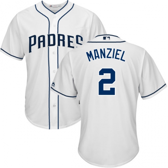 Youth Majestic San Diego Padres #2 Johnny Manziel Replica White Home Cool Base MLB Jersey - Ujersey