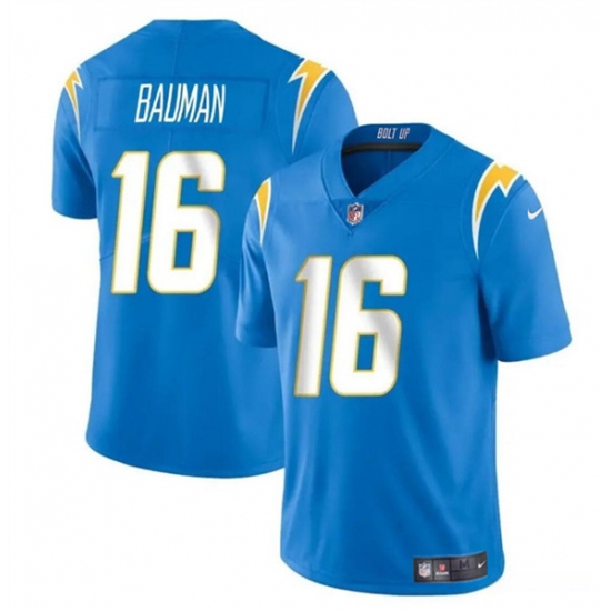 Men's Los Angeles Chargers #16 Casey Bauman Blue 2024 Vapor Limited Football Stitched Jersey - Ujersey
