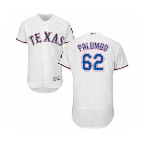Men's Texas Rangers #62 Joe Palumbo White Home Flex Base Authentic Collection Baseball Player Jersey - Ujersey