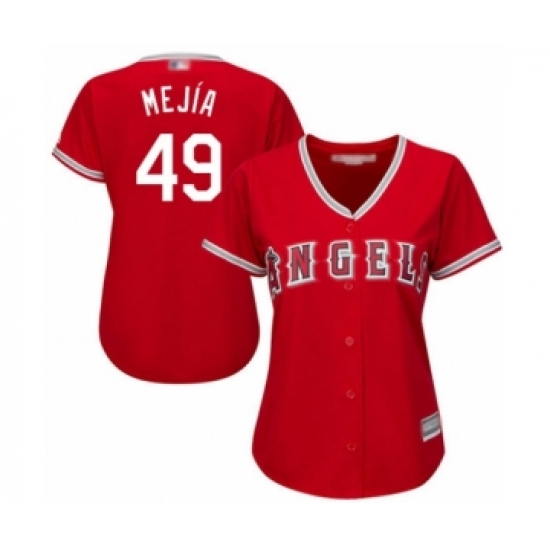 Women's Los Angeles Angels of Anaheim #49 Adalberto Mejia Authentic Red Alternate Cool Base Baseball Player Jersey - Ujersey