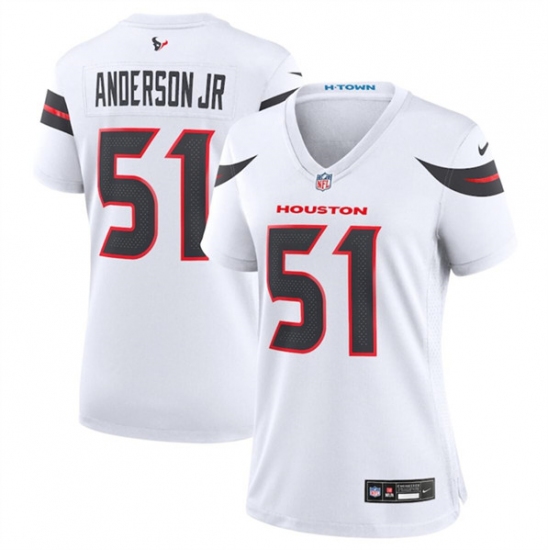 Women's Houston Texans #51 Will Anderson Jr. White 2024 Stitched Jersey - Ujersey