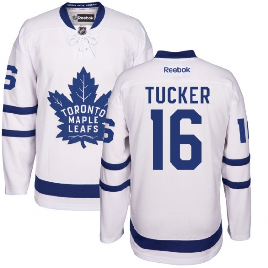 Women's Reebok Toronto Maple Leafs #16 Darcy Tucker Authentic White Away NHL Jersey - Ujersey