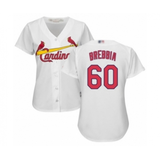 Women's St. Louis Cardinals #60 John Brebbia Authentic White Home Cool Base Baseball Player Jersey - Ujersey