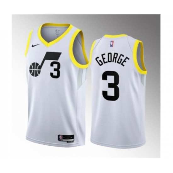 Men's Utah Jazz #3 Keyonte George White 2023 Draft Association Edition Stitched Basketball Jersey - Ujersey