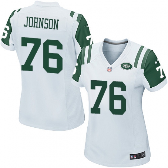 Women's Nike New York Jets #76 Wesley Johnson Game White NFL Jersey - Ujersey