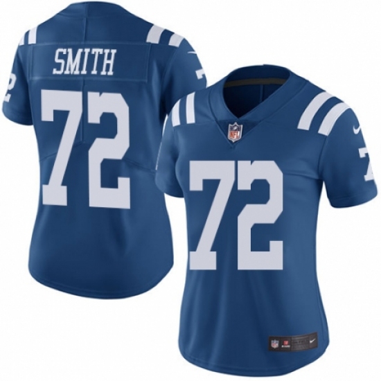 Women's Nike Indianapolis Colts #72 Braden Smith Limited Royal Blue Rush Vapor Untouchable NFL Jersey - Ujersey