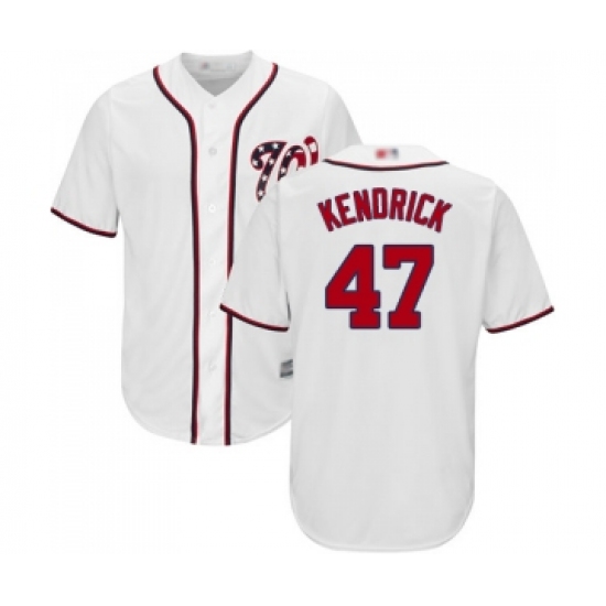 Men's Washington Nationals #47 Howie Kendrick Replica White Home Cool Base Baseball Jersey - Ujersey