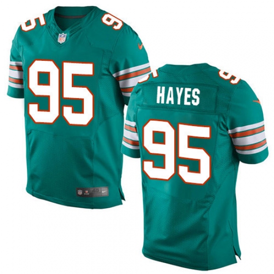 Men's Nike Miami Dolphins #95 William Hayes Elite Aqua Green Alternate NFL Jersey - Ujersey