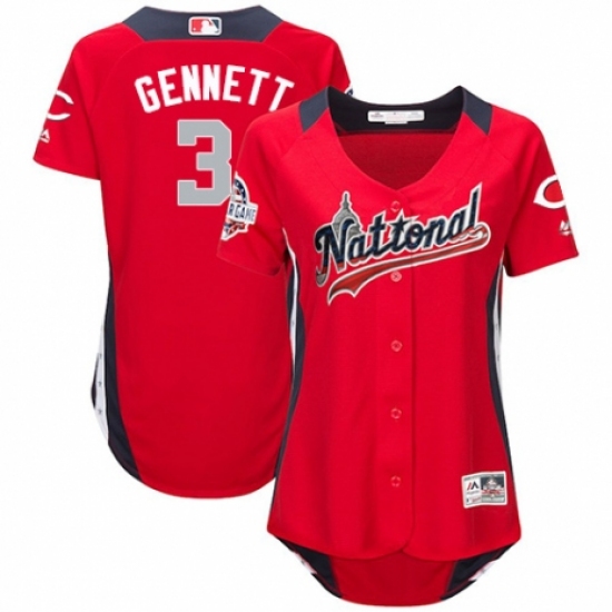 Women's Majestic Cincinnati Reds #3 Scooter Gennett Game Red National League 2018 MLB All-Star MLB Jersey - Ujersey