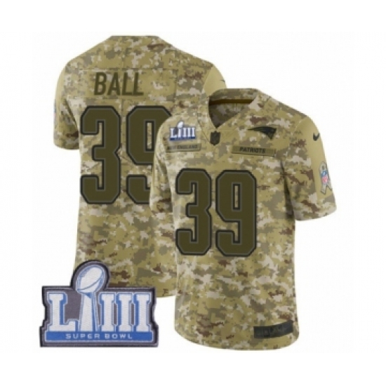 Youth Nike New England Patriots #39 Montee Ball Limited Camo 2018 Salute to Service Super Bowl LIII Bound NFL Jersey - Ujersey