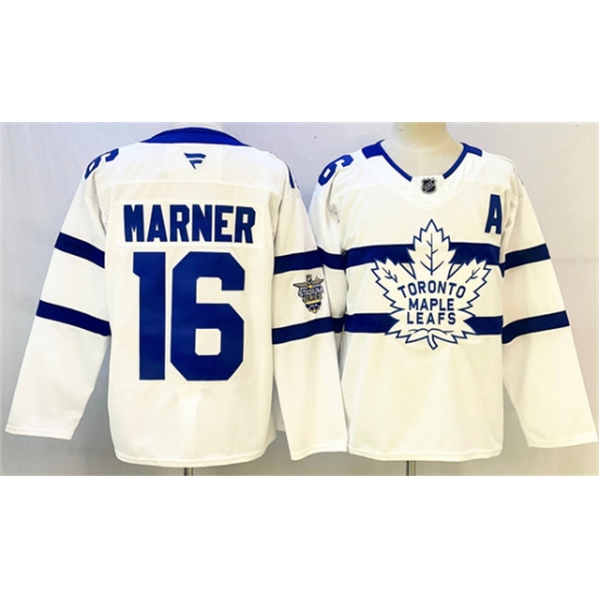 Men's Toronto Maple Leafs #16 Mitchell Marner White With A Stadium Series Stitched Jersey - Ujersey