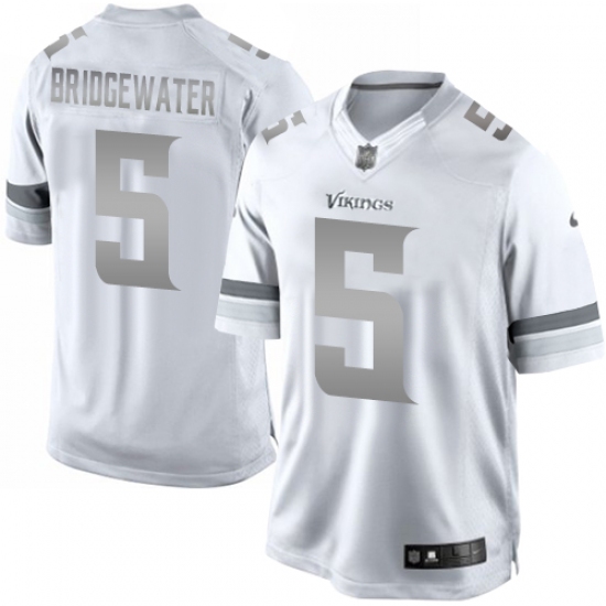 Men's Nike Minnesota Vikings #5 Teddy Bridgewater Limited White Platinum NFL Jersey - Ujersey