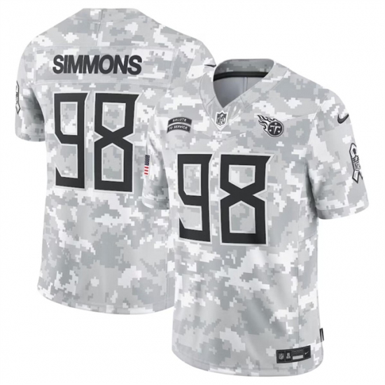 Men's Tennessee Titans #98 Jeffery Simmons 2024 Arctic Camo Salute To Service Limited Stitched Football Jersey - Ujersey