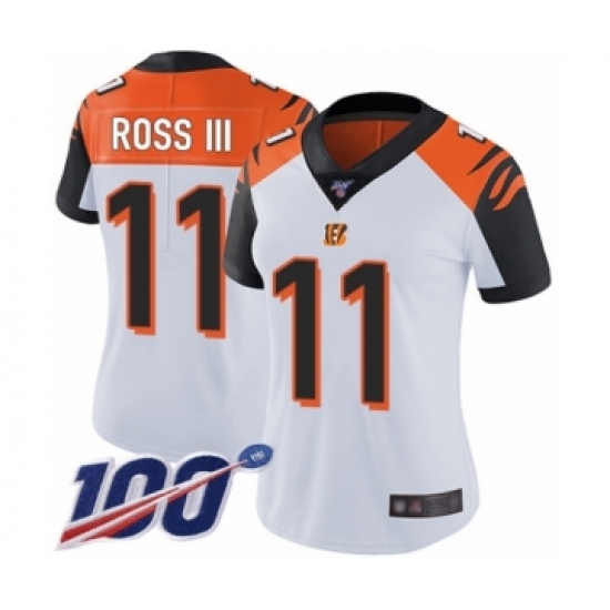 Women's Cincinnati Bengals #11 John Ross White Vapor Untouchable Limited Player 100th Season Football Jersey - Ujersey