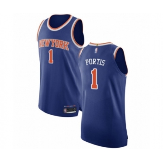 Men's New York Knicks #1 Bobby Portis Authentic Royal Blue Basketball Jersey - Icon Edition - Ujersey