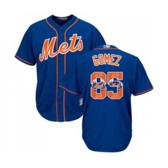Men's New York Mets #85 Carlos Gomez Authentic Royal Blue Team Logo Fashion Cool Base Baseball Jersey - Ujersey