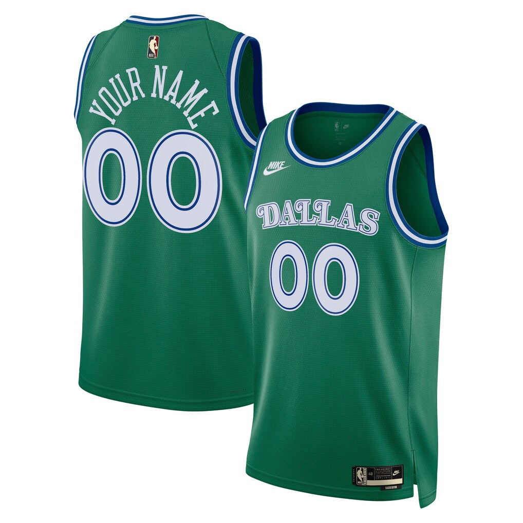 Unisex Dallas Mavericks Nike Green Swingman Custom Jersey - Classic Edition - SUjersey01