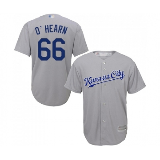 Men's Kansas City Royals #66 Ryan O Hearn Replica Grey Road Cool Base Baseball Jersey - Ujersey