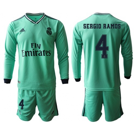 Real Madrid #4 Sergio Ramos Third Long Sleeves Soccer Club Jersey