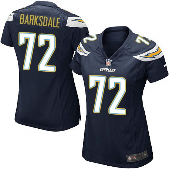 Women's Nike Los Angeles Chargers #72 Joe Barksdale Game Navy Blue Team Color NFL Jersey - Ujersey