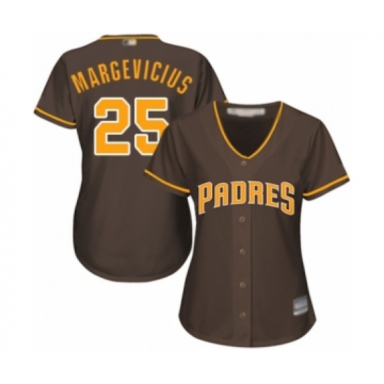 Women's San Diego Padres #25 Nick Margevicius Authentic Brown Alternate Cool Base Baseball Player Jersey - Ujersey