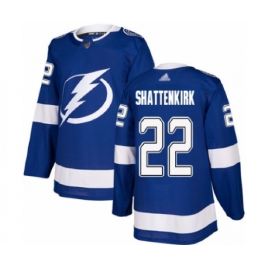 Youth Tampa Bay Lightning #22 Kevin Shattenkirk Authentic Royal Blue Home Hockey Jersey - Ujersey