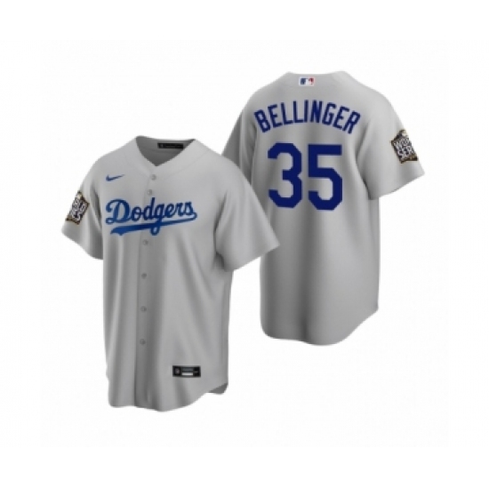 Men's Los Angeles Dodgers #35 Cody Bellinger Gray 2020 World Series Replica Jersey - Ujersey