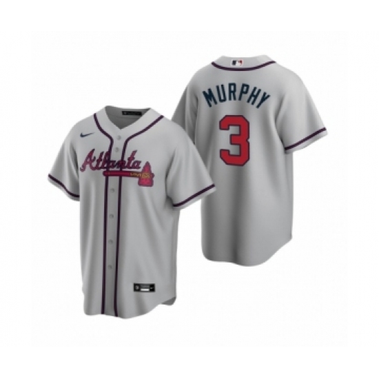 Men's Atlanta Braves #3 Dale Murphy Nike Gray 2020 Replica Road Jersey - Ujersey