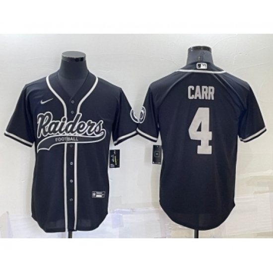 Men's Las Vegas Raiders #4 Derek Carr Black Stitched MLB Cool Base Nike Baseball Jersey - Ujersey