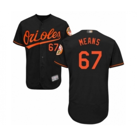 Men's Baltimore Orioles #67 John Means Black Alternate Flex Base Authentic Collection Baseball Jersey - Ujersey