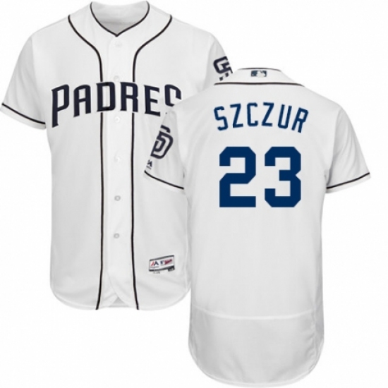 Men's Majestic San Diego Padres #23 Matt Szczur White Home Flex Base Authentic Collection MLB Jersey - Ujersey