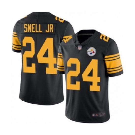 Youth Pittsburgh Steelers #24 Benny Snell Jr. Limited Black Rush Vapor Untouchable Football Jersey - Ujersey