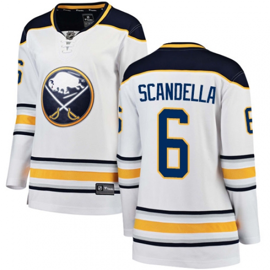 Women's Buffalo Sabres #6 Marco Scandella Fanatics Branded White Away Breakaway NHL Jersey