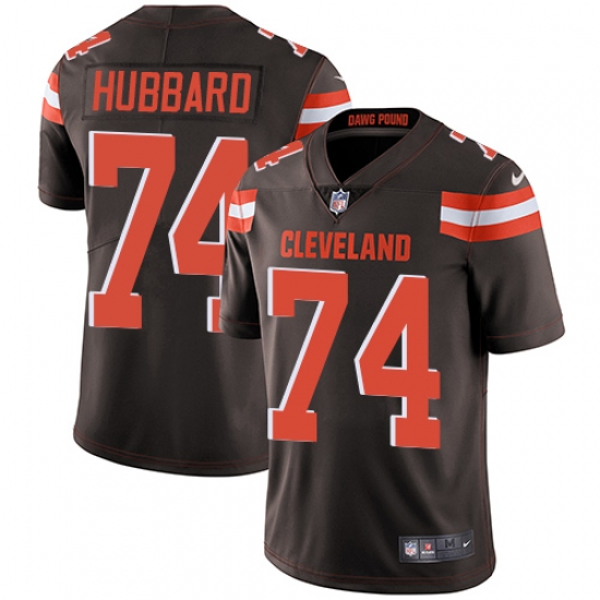 Men's Nike Cleveland Browns #74 Chris Hubbard Brown Team Color Vapor Untouchable Limited Player NFL Jersey - Ujersey