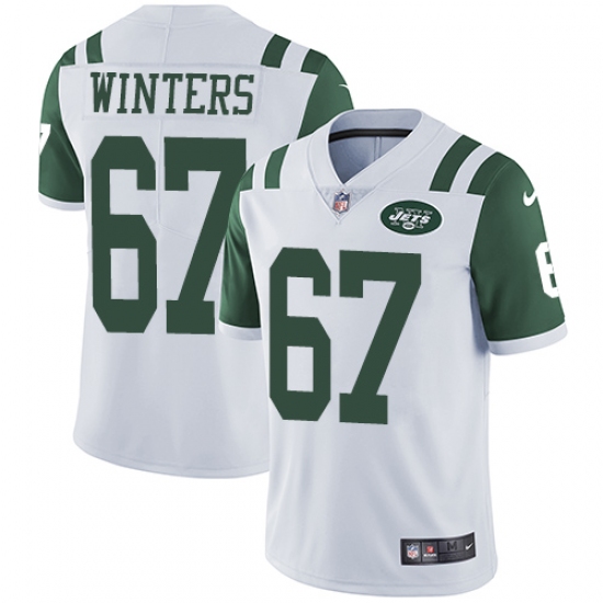 Men's Nike New York Jets #67 Brian Winters White Vapor Untouchable Limited Player NFL Jersey - Ujersey
